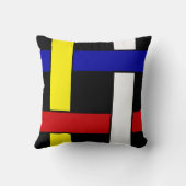 モダンモンドリアンインスパイア抽象芸術 クッション (裏面)