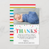 モダンユニセックスカラフル水玉模様 サンキューカード (正面/裏面)
