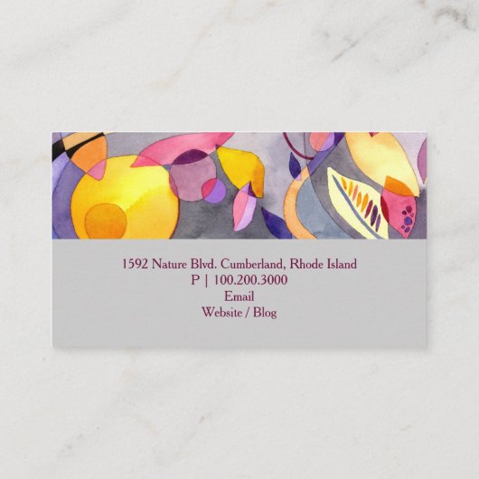 モダンユニークお洒落葉 名刺 (裏面)