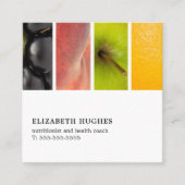 モダンユニークエレガントフルーツ栄養士コーチ スクエア名刺 (正面)