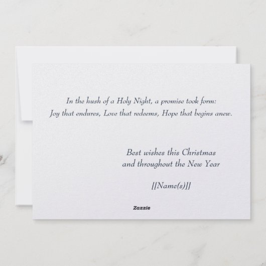 モダンユニークエレガント出生信仰ホリデーカード シーズンカード (裏面)