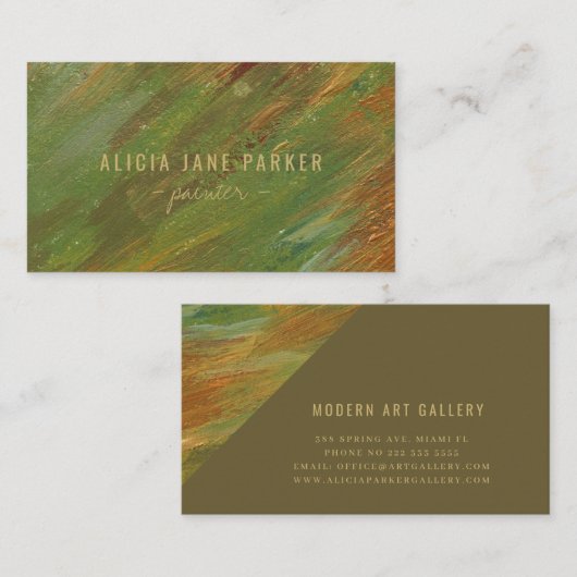 モダンユニークエレガント抽象芸術作家 名刺 (正面/裏面)