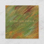 モダンユニークエレガント抽象芸術 スクエア名刺 (正面)