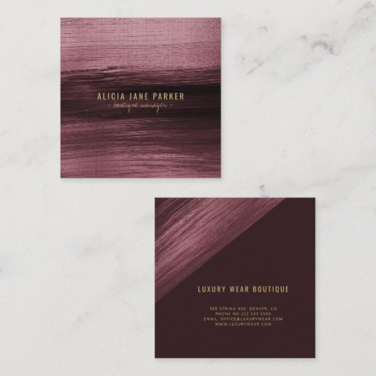 モダンユニークエレガント抽象芸術 スクエア名刺 (正面/裏面)