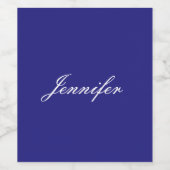 モダンユニークエレガント深い青 ワインラベル (シングルラベル)