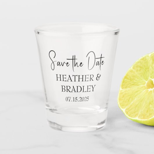 モダンユニークシンプルミニマ結婚リスト ショットグラス (正面)