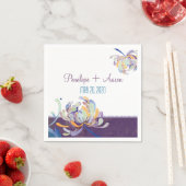 モダンユニークフローラ結婚梅 スタンダードカクテルナプキン (インサイチュ)