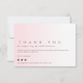 モダンユニークプロフェッショナルフェイクヘアタイポグラフィ サンキューカード (裏面)