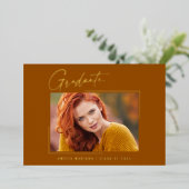 モダンユニークミニマルInk Script Graduate Card 箔招待状 (立ち正面)