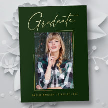 モダンユニークミニマルInk Script Graduate Card