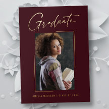 モダンユニークミニマルInk Script Graduate Card