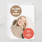 モダンユニークレトロ美的写真卒業 案内状 (正面)