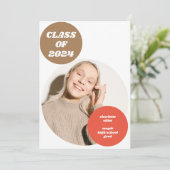 モダンユニークレトロ美的写真卒業 案内状 (スタンド正面)