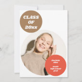 モダンユニークレトロ美的写真卒業 案内状 (正面)