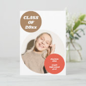 モダンユニークレトロ美的写真卒業 案内状 (スタンド正面)