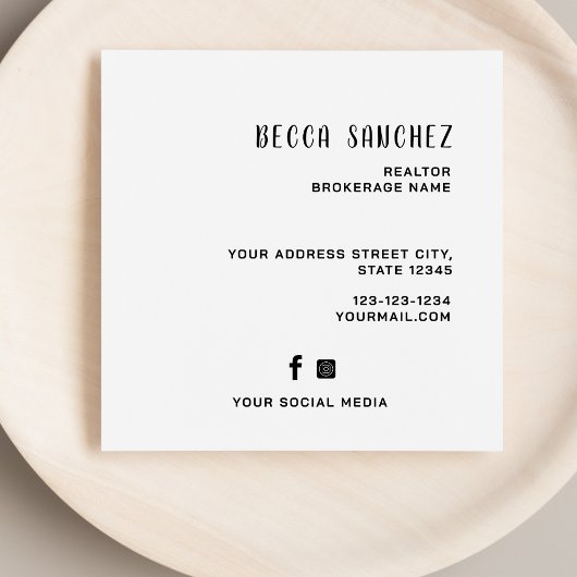 モダンユニーク不動産仲介業者 スクエア名刺