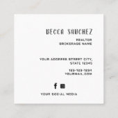 モダンユニーク不動産仲介業者 スクエア名刺 (裏面)