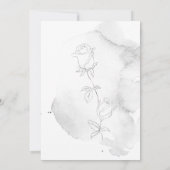 モダンユニーク埃の多い青い桃と結婚灰色 招待状 (裏面)