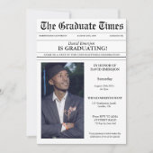 モダンユニーク新聞の写真卒業 招待状 (正面)