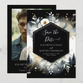 モダンユニーク林結婚の セーブザデート (正面/裏面)