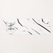 モダンユニーク白黒大理石モノグラム ヨガマット (正面(横))