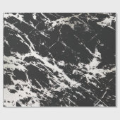 モダンユニーク白黒大理石模様 ラッピングペーパー (フラット)