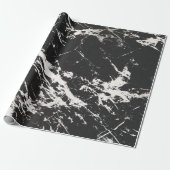 モダンユニーク白黒大理石模様 ラッピングペーパー (アンロールド)