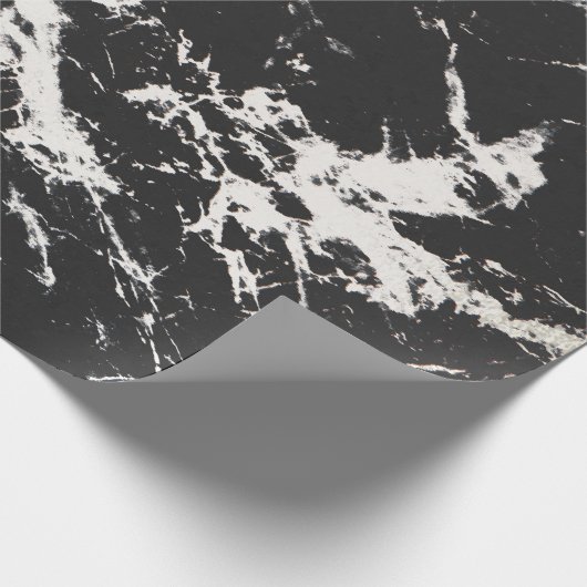 モダンユニーク白黒大理石模様 ラッピングペーパー (角)