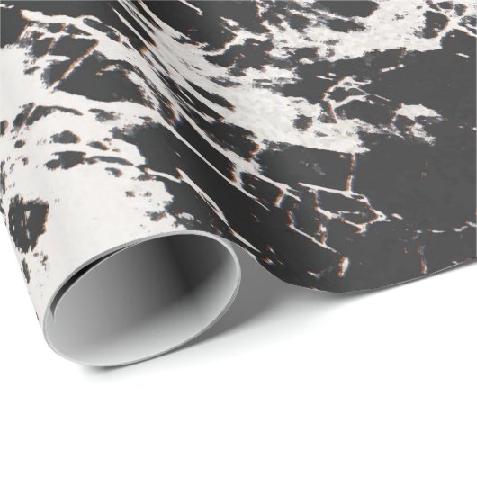 モダンユニーク白黒大理石模様 ラッピングペーパー (ロールコーナー)