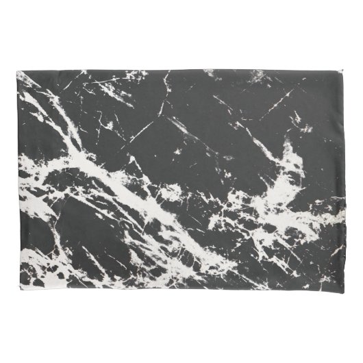 モダンユニーク白黒大理石模様 枕カバー (正面)