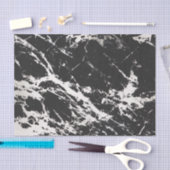 モダンユニーク白黒大理石模様 薄葉紙 (クラフト)