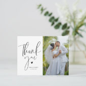 モダンユニーク結婚感謝していの写真カード ポストカード (スタンド正面)