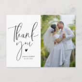 モダンユニーク結婚感謝していの写真カード ポストカード (正面)