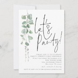 モダンユーカリがパーティー21歳 招待状