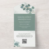 モダンユーカリエレガント素朴葉QRコード オールインワン招待状 (内側)