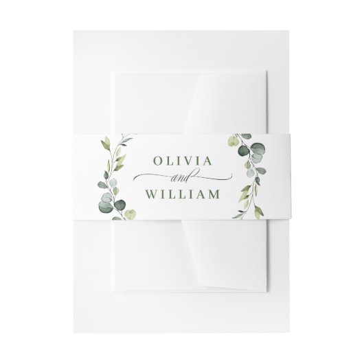 モダンユーカリリースフレ結婚ームズボホ 招待状ベリーバンド (正面例)