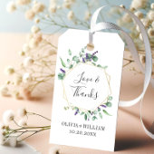 モダンユーカリ幾何学模様フローラ結婚の ギフトタグ