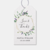 モダンユーカリ幾何学模様フローラ結婚の ギフトタグ (正面)