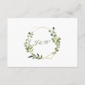 モダンユーカリ幾何結婚フレーム詳細 エンクロージャーカード (裏面)