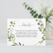 モダンユーカリ幾何結婚フレーム詳細 エンクロージャーカード (スタンド正面)