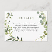 モダンユーカリ幾何結婚フレーム詳細 エンクロージャーカード (正面)