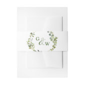 モダンユーカリ幾何結婚枠 招待状ベリーバンド (正面例)