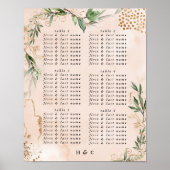 モダンユーカリ抽象芸術の結婚シーティングチャート ポスター (正面)