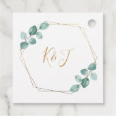 モダンユーカリ水カラー金ゴールドスクリプ結婚ト フェイバータグ (裏面)