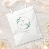 モダンユーカリ水色コーヒースクリプト結婚ズ フェイバーバッグ (クリップ留めされた状態)