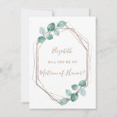 モダンユーカリ水色コーヒースクリプト結婚ズ 招待状 (正面)