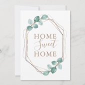 モダンユーカリ水色コーヒースクリプト結婚ズ 案内状 (裏面)