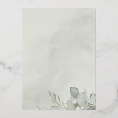 モダンユーカリ結婚アルチ銀 箔招待状 (裏面)