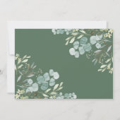 モダンユーカリ結婚グリネリーサンキューカード 招待状 (裏面)