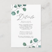 モダンユーカリ結婚グリネリー詳細 エンクロージャーカード (正面)